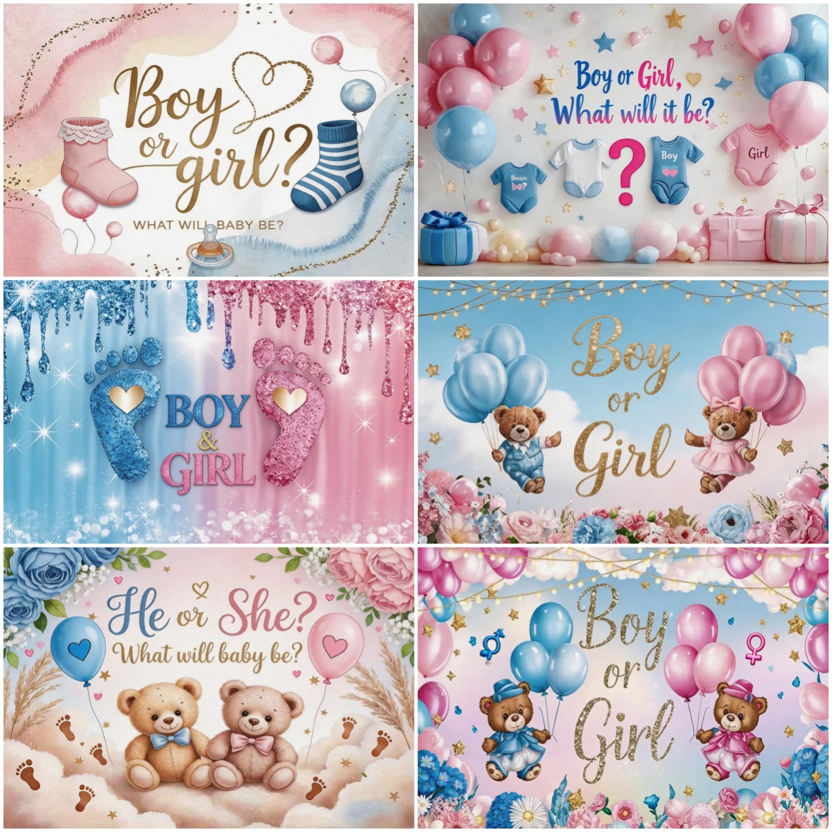 Baby Clothing 1 Year Old - Gender ​Reveal Baby Gender Background Birthday