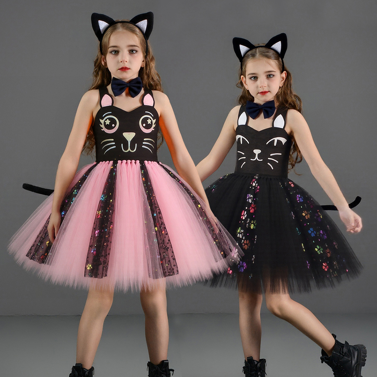 Baby Z Clothing - Pink Black Cat Tutu Dress for