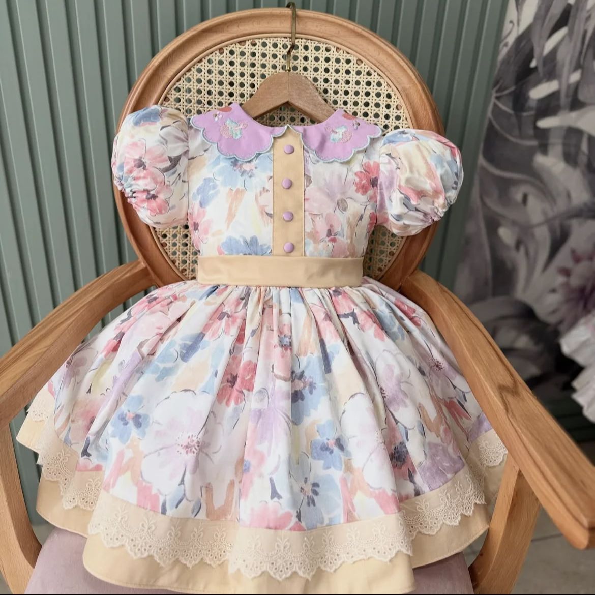 Baby Clothing Embroidery - 0-12Y Baby Girl Summer Collar Embroidery