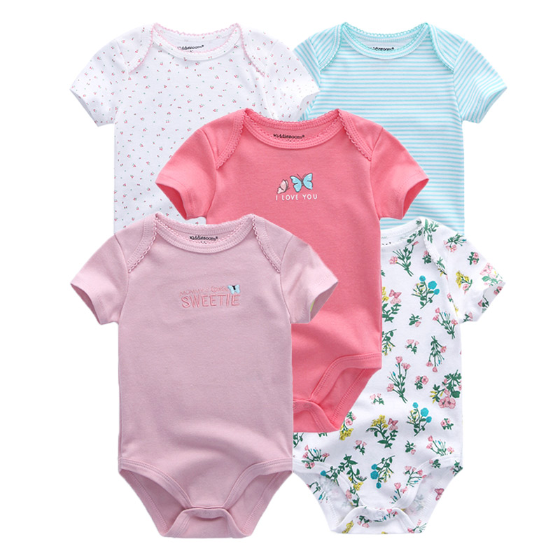 Baby Clothing Online - 5 Pcs/Lot Cartoon Short Sleeve Baby