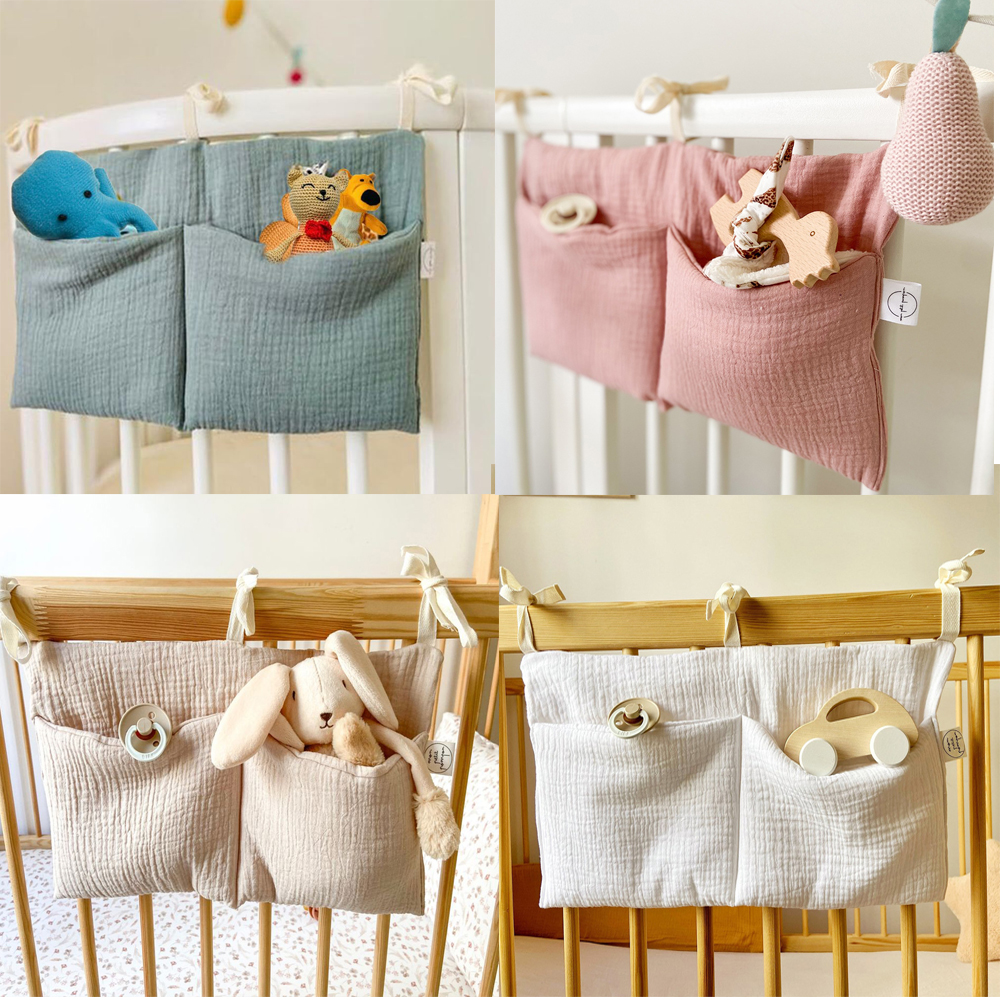 Baby Clothing Hamper - Baby Crib Organizer Cot Caddy Bed