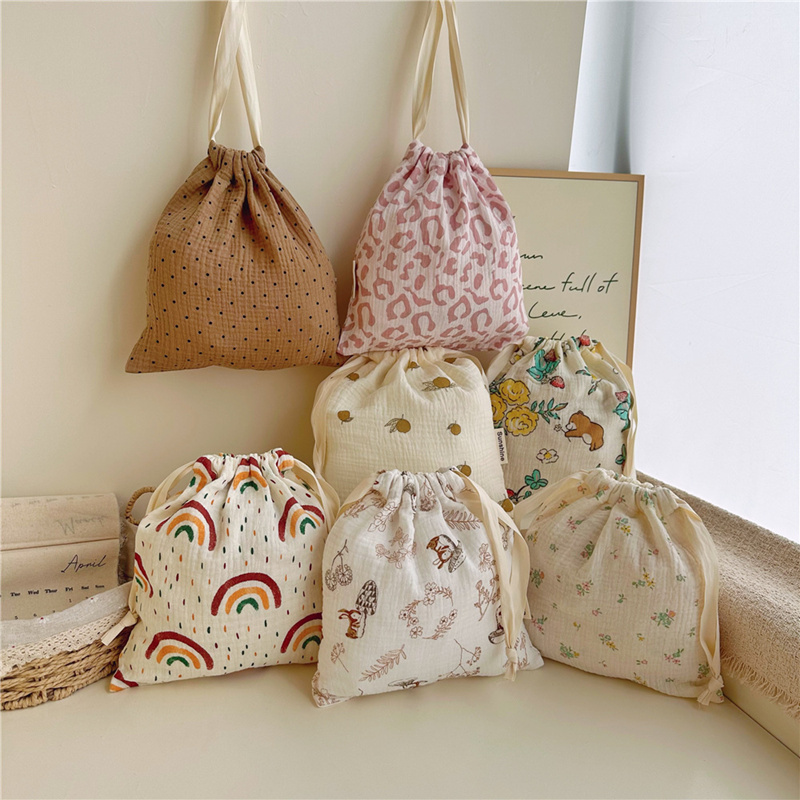 Baby Clothing Bag - 27x25cm Home Organizer Natural Cotton Storage
