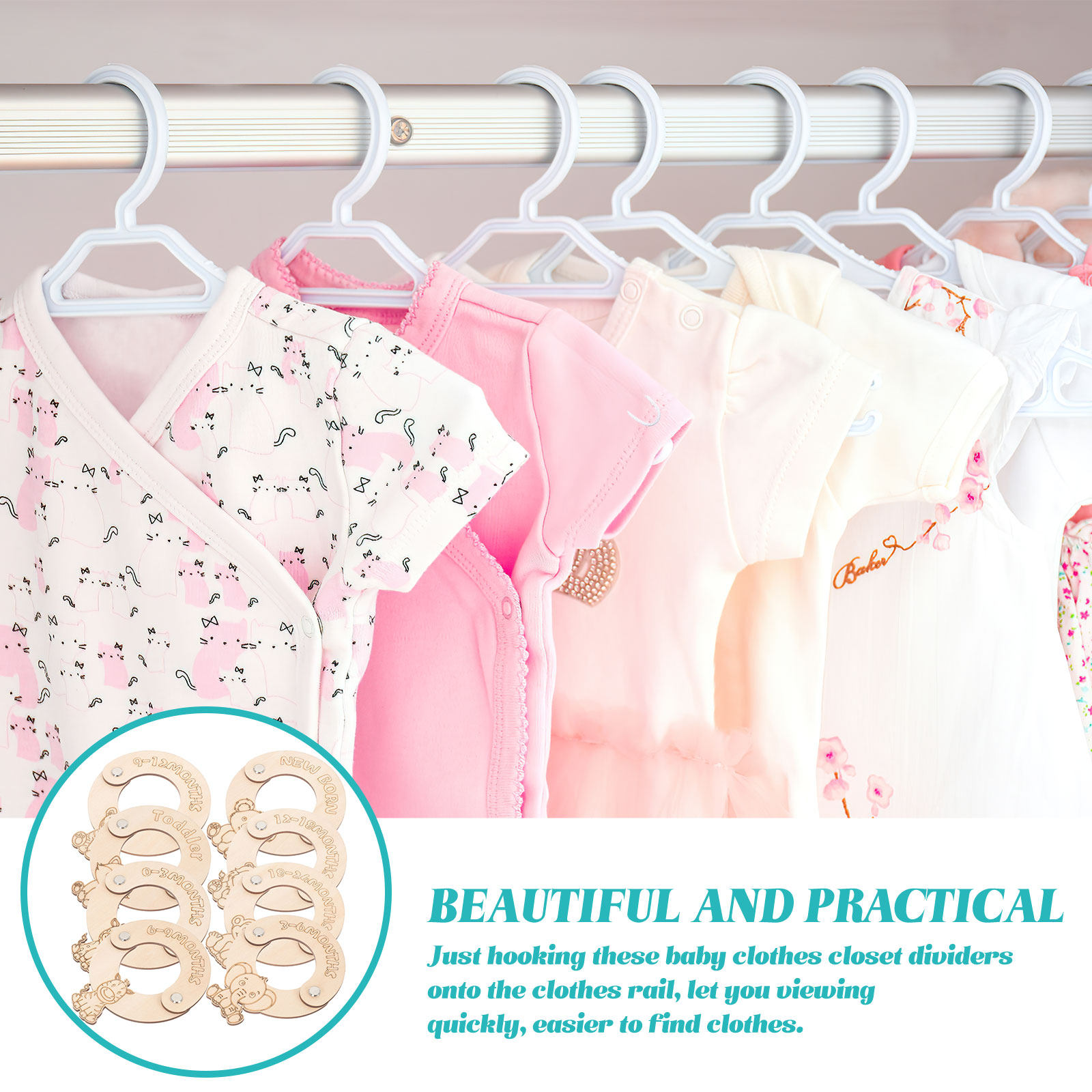 8Pcs Wooden Baby Clothing Divi - مراجعة Baby Clothing Organizer وسعره
