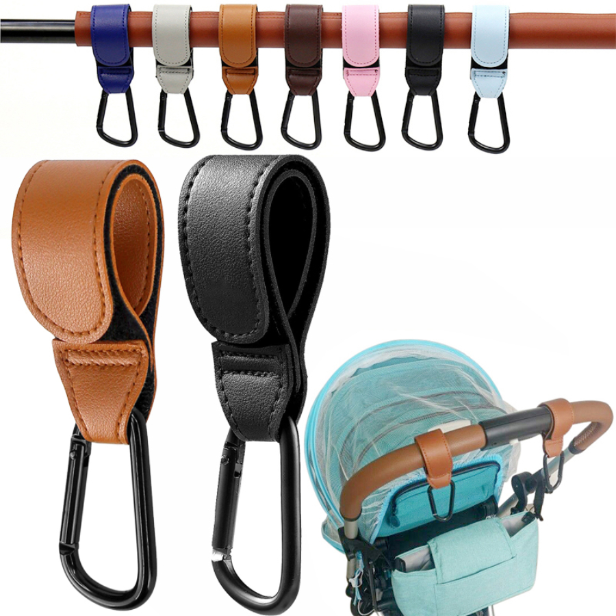 1/2pcs Baby Stroller Hook PU L - مراجعة Baby Clothing Hamper وسعره