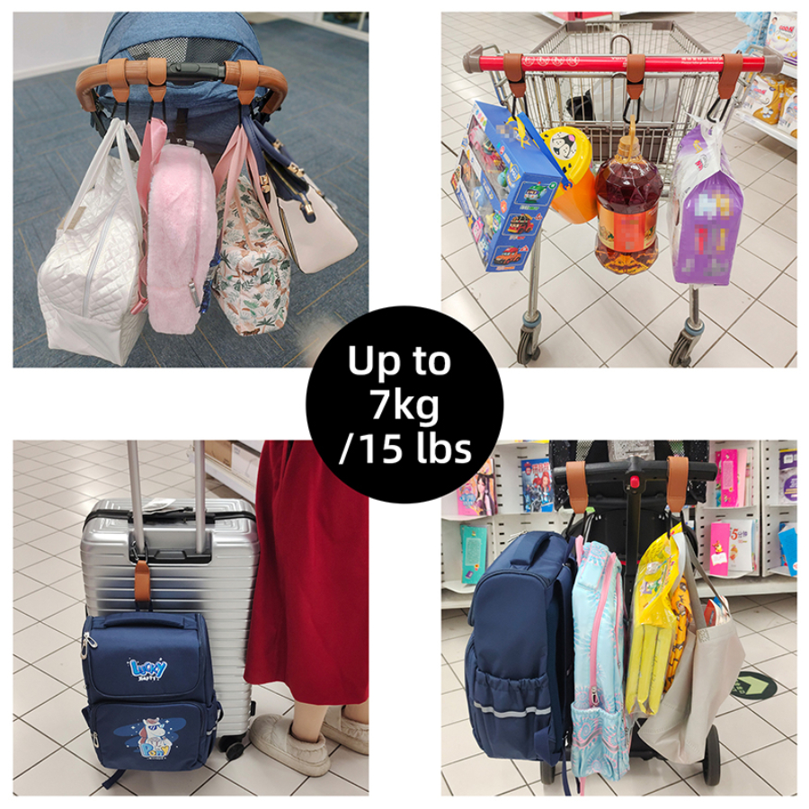 1/2pcs Baby Stroller Hook PU L - مراجعة Baby Clothing Hamper وسعره