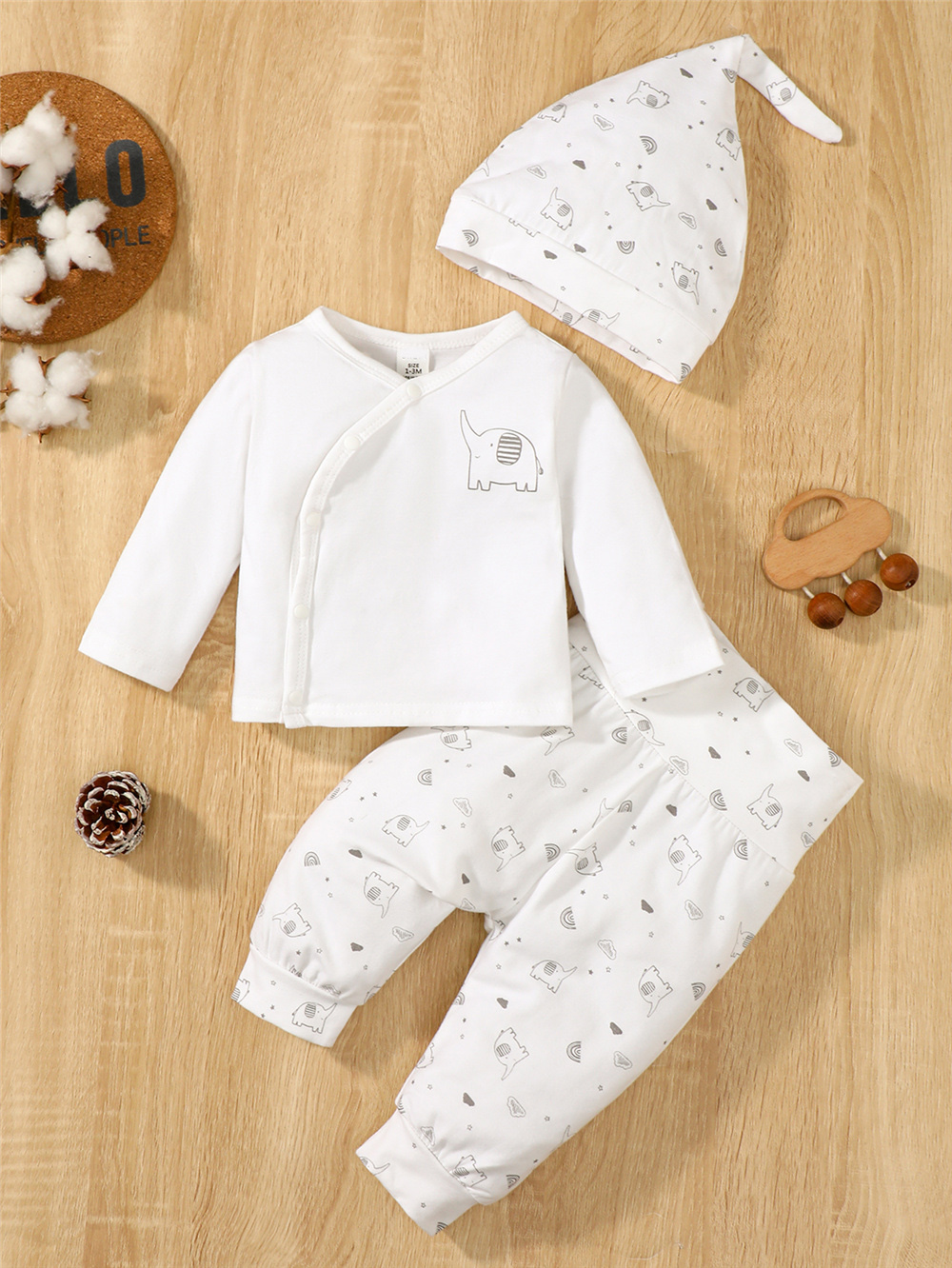 3PCS Newborn Baby Boy&Girl Dai - مراجعة Baby Clothing Elephant وسعره