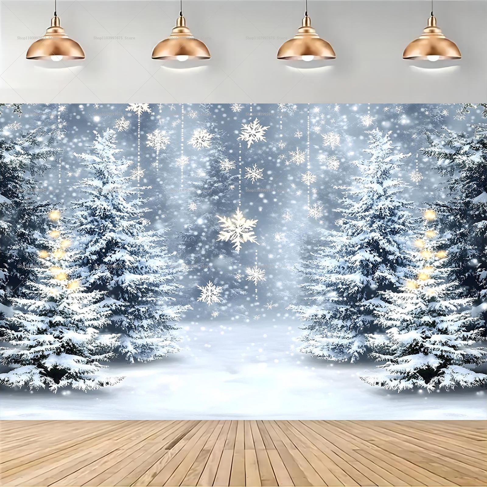 Snowy Forest Christmas Backdro - مراجعة Baby Clothing 1 Year Old وسعره