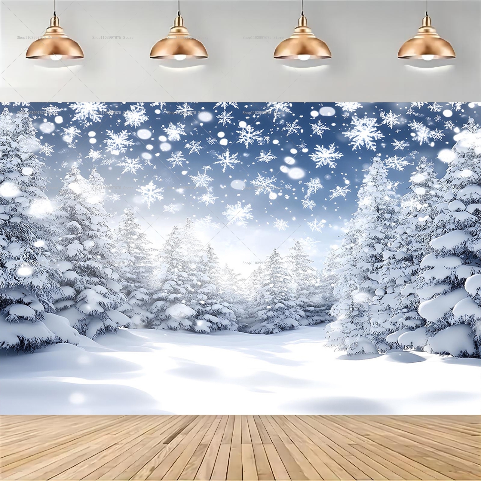 Snowy Forest Christmas Backdro - مراجعة Baby Clothing 1 Year Old وسعره