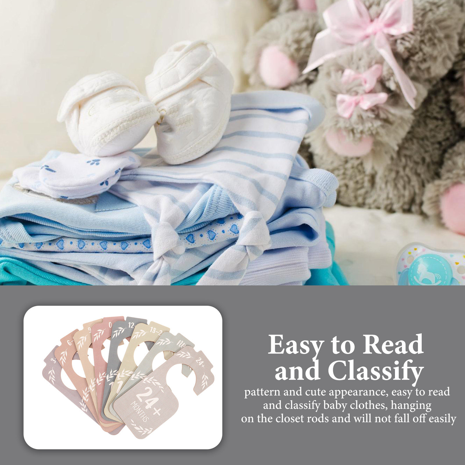 8Pcs Wooden Baby Clothing Size - مراجعة Baby Clothing Organizer وسعره