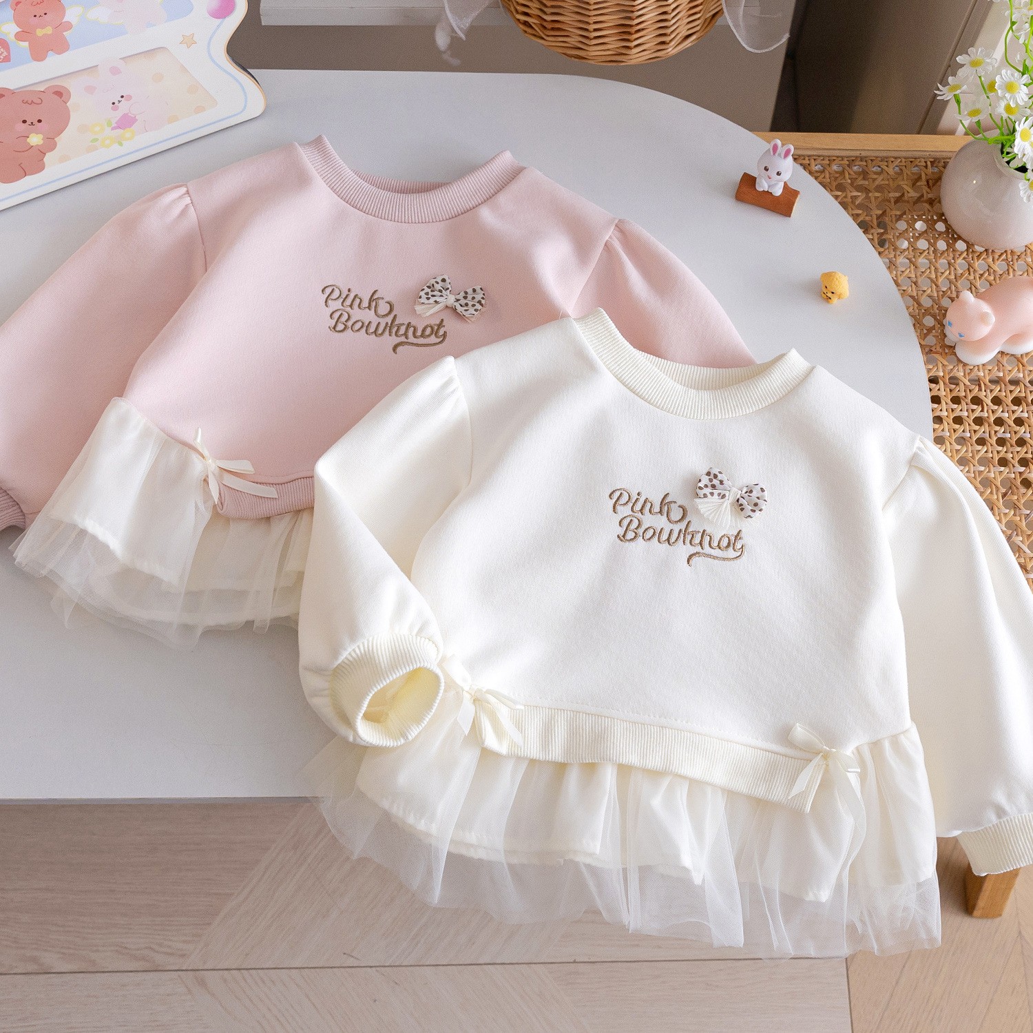 Korean-style girls' sweatshirt - مراجعة Baby Clothing Embroidery وسعره