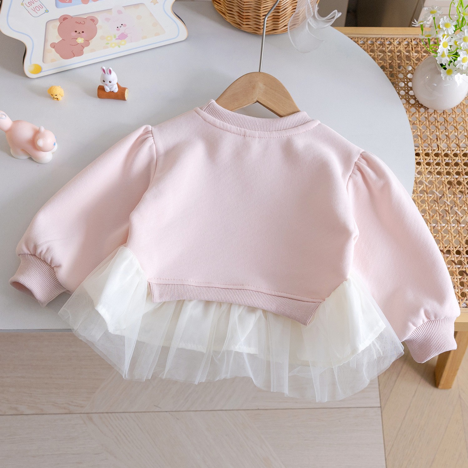 Korean-style girls' sweatshirt - مراجعة Baby Clothing Embroidery وسعره