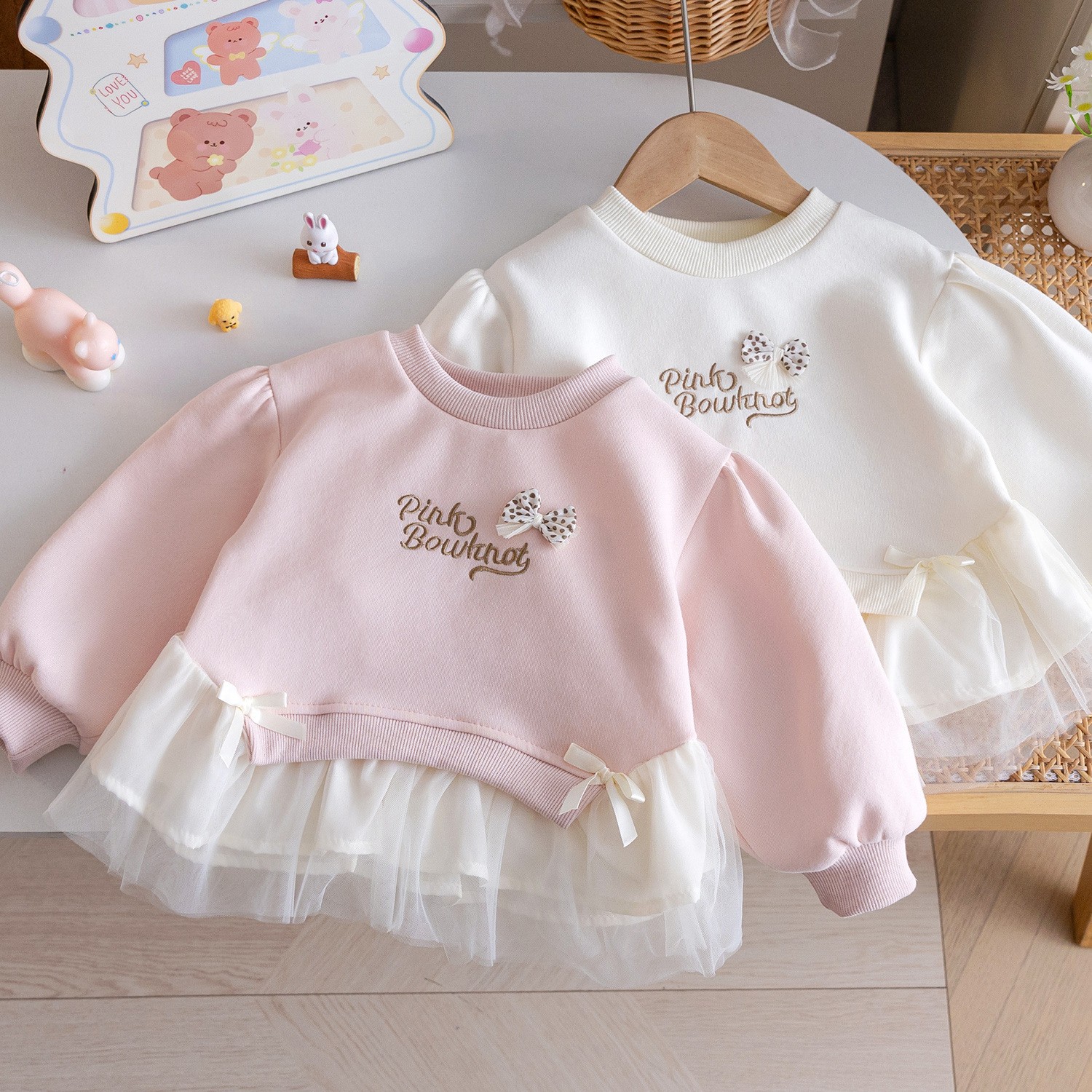 Korean-style girls' sweatshirt - مراجعة Baby Clothing Embroidery وسعره