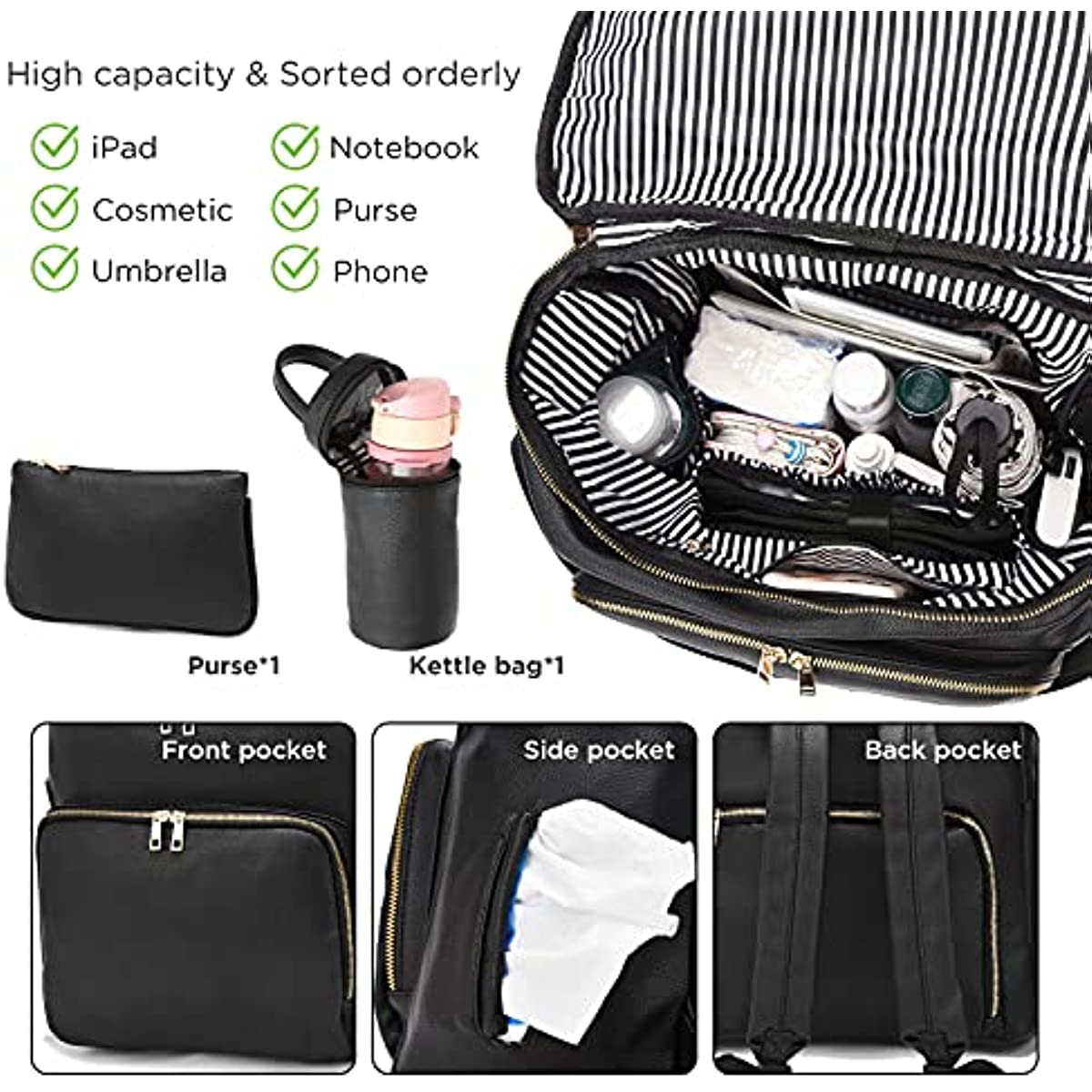 Diaper Bag Backpack Leather Ba - مراجعة Baby Clothing Bag وسعره