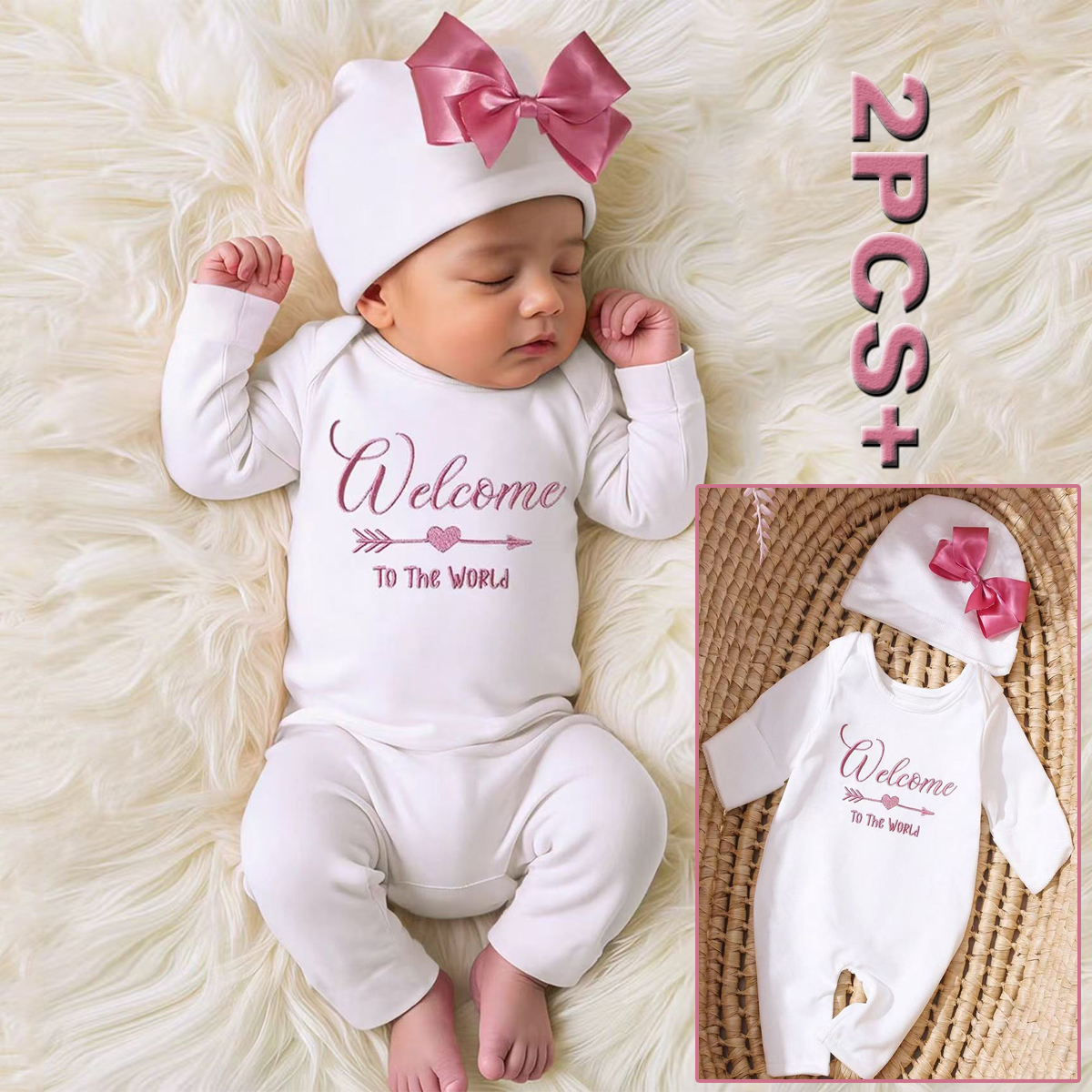 Ylsteed 2Pcs Newborn Photograp - مراجعة Baby Clothing Embroidery وسعره